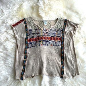 Sundance tribal linen tee